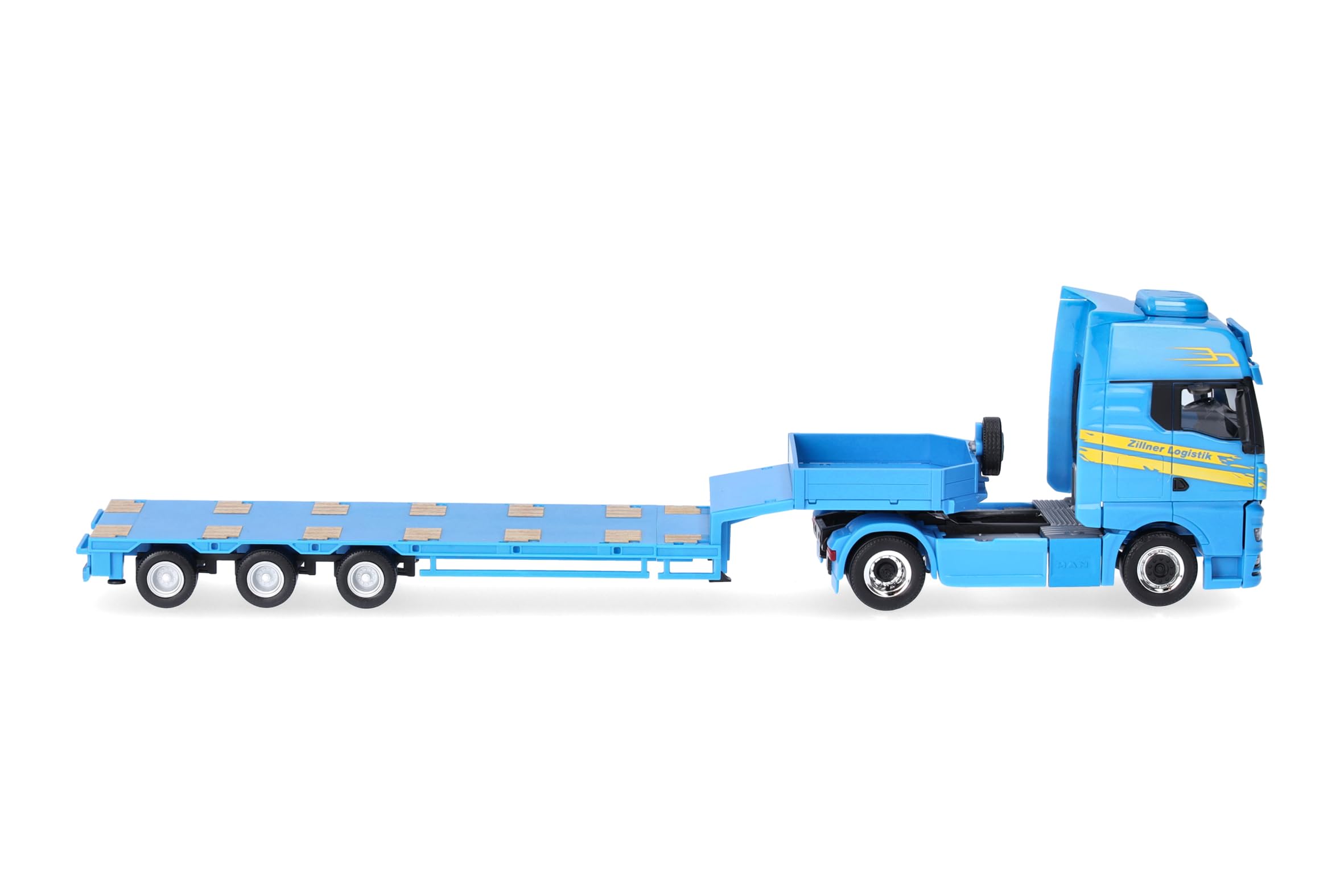Herpa camion in miniatura MAN TGX GX semirimorchio ribassato "Zillner", miniatura in scala 1:87, pezzo da collezione, Made in Germany, plastica