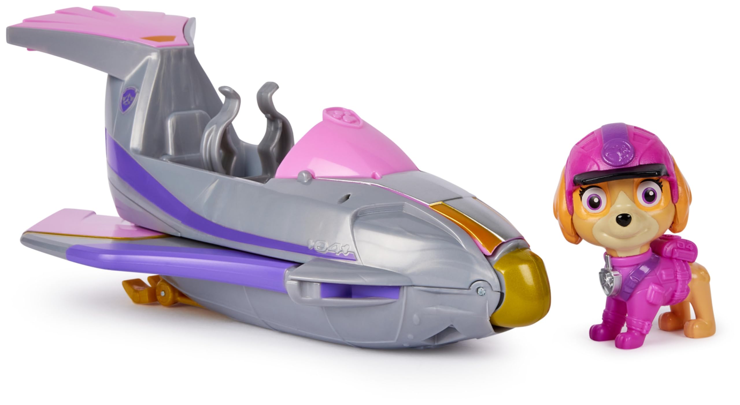 PAW Patrol Jungle Pups, Veicolo Falco di Skye, jet giocattolo con personaggio di Skye da collezione, giocattoli per bambini e bambine dai 3 anni in su