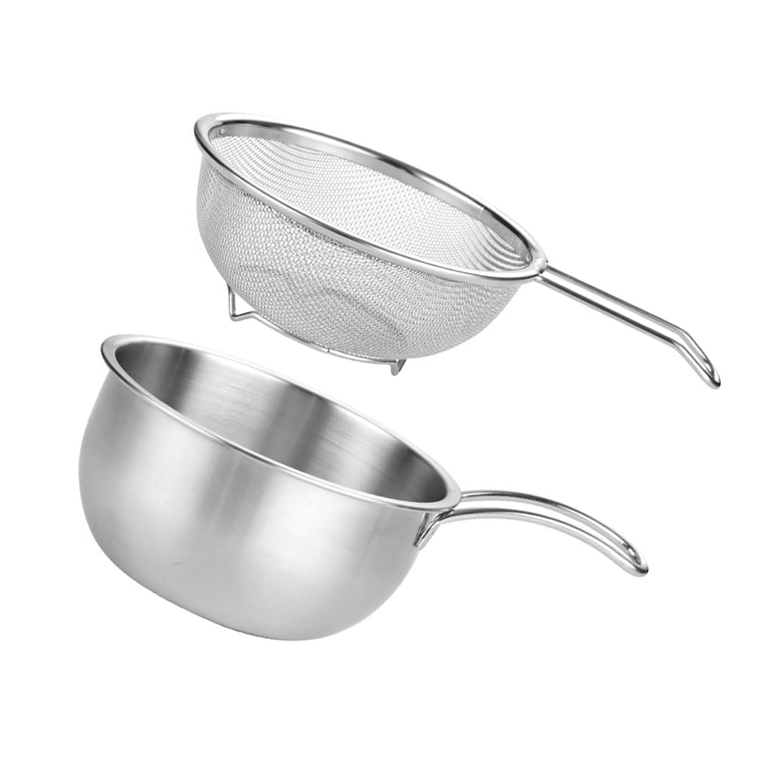 Elnwnnkc Colander Food Strainer Stainless Steel Mixing Bowl Draining Basket Set with Handle for Kitchen Cooking Fruit Washing Vegetable Washing Basket