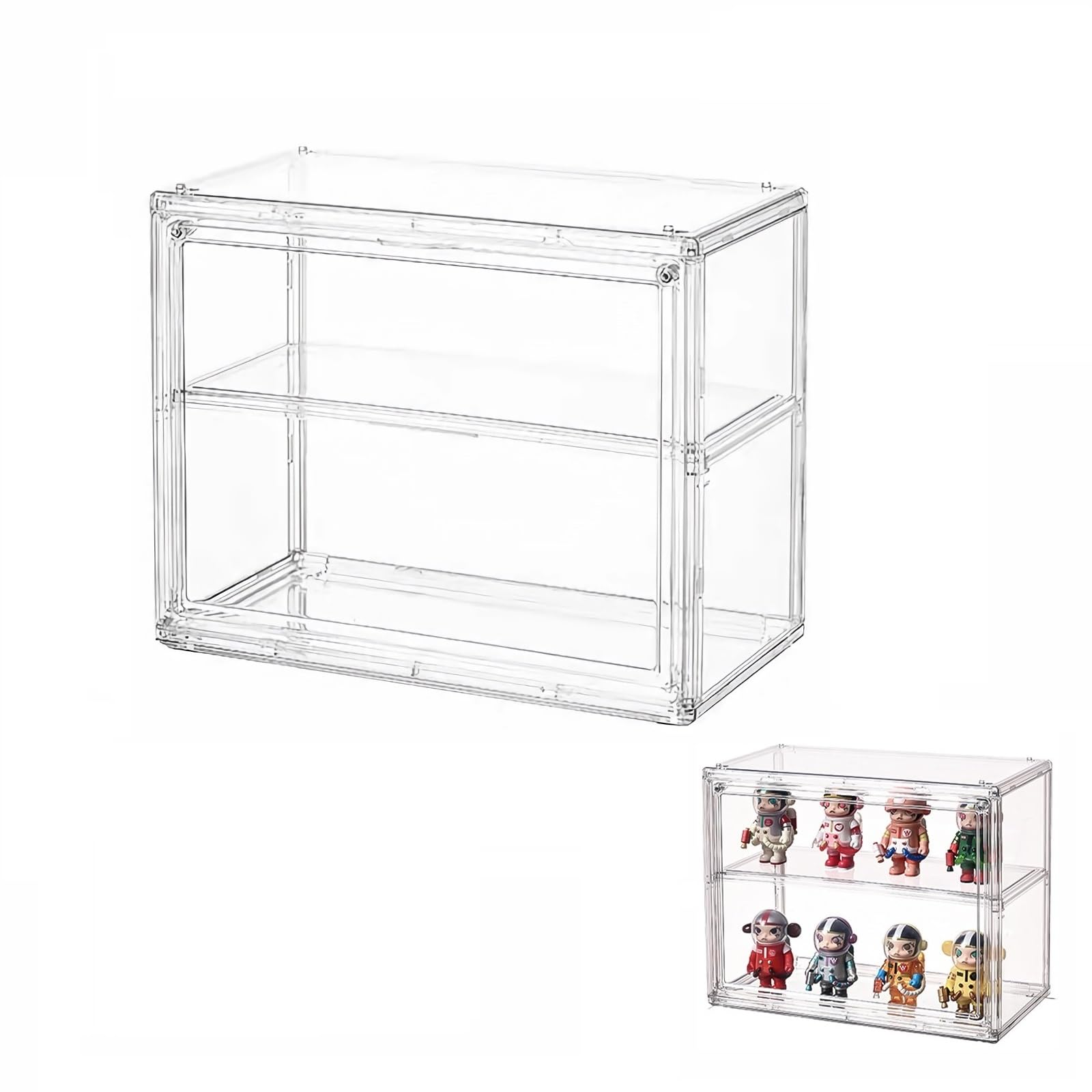 Siyecioa Vitrinas para Colecciones Vitrina Cristal Expositora Metacrilato, Caja de Exhibición de Acrílico Transparente, Vitrina de Muñecas con Puerta para Figuras Coleccionables 2 Estantes(40×30×25cm) — view 20