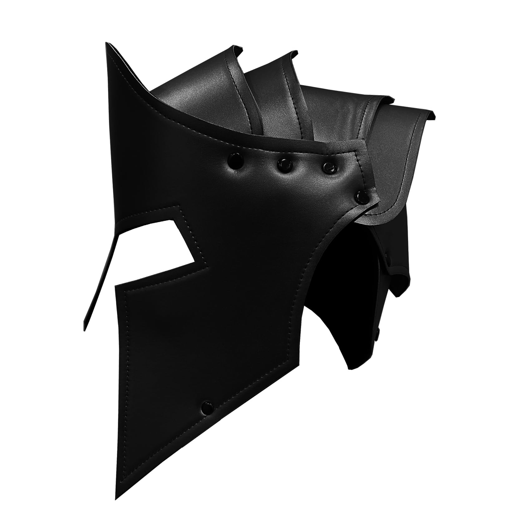 Medieval Viking Warrior Helmet - Adjustable PU Leather LARP Costume For Renaissance Faires & Halloween