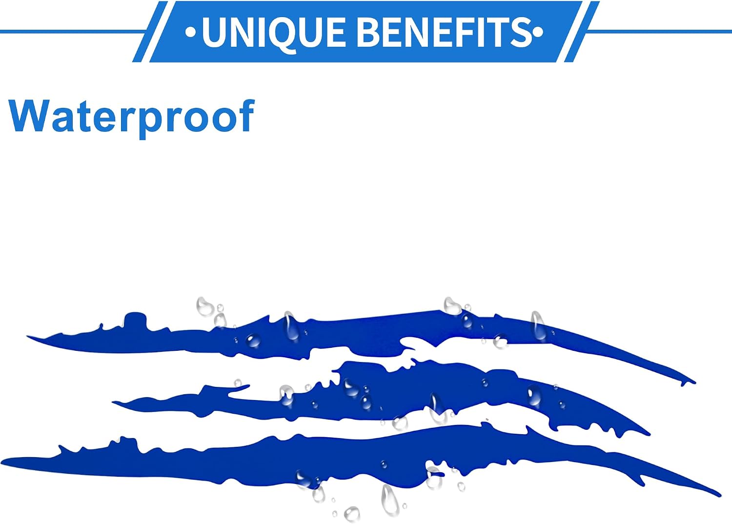 Reflective Bumper Decal Blue Rectangle Ghost Grabber Pattern Reflective Car Sticker Personalized Decoration