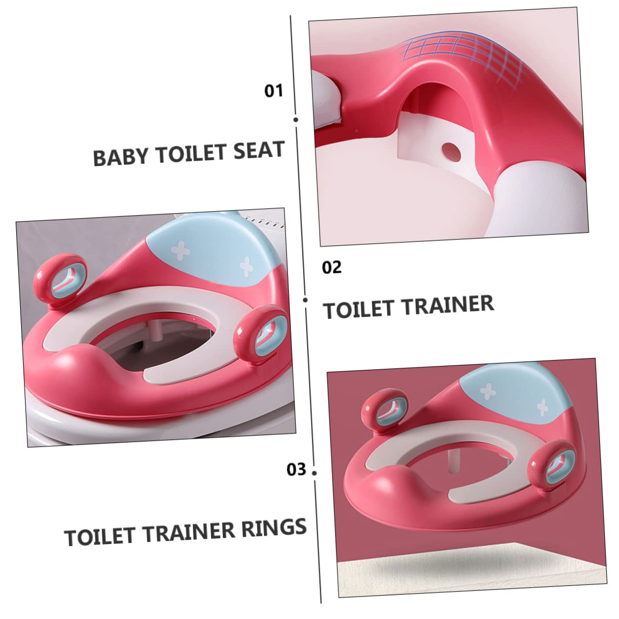 De Entrenamiento Para Con Diseño Antideslizante y Asas Reductor De Inodoro Infantil Para Transición Baño Acolchado Para Mayor Seguridad