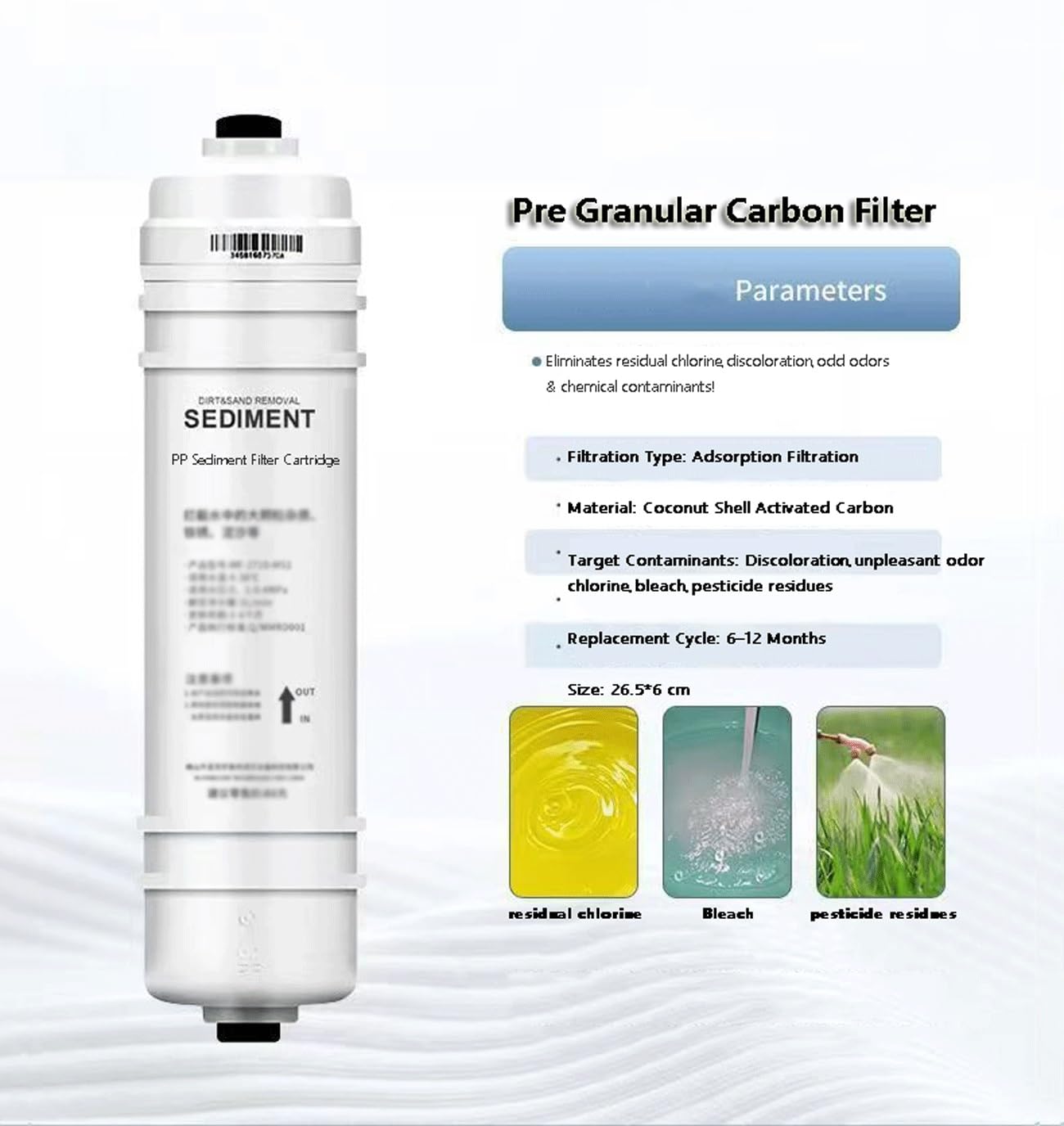 Juego De Cartuchos De Filtro De Repuesto De 4 Etapas | Carbón Previo,Membrana De Ultrafiltración UF,Filtro De Carbón Posterior,Dispensador de agua filtrada