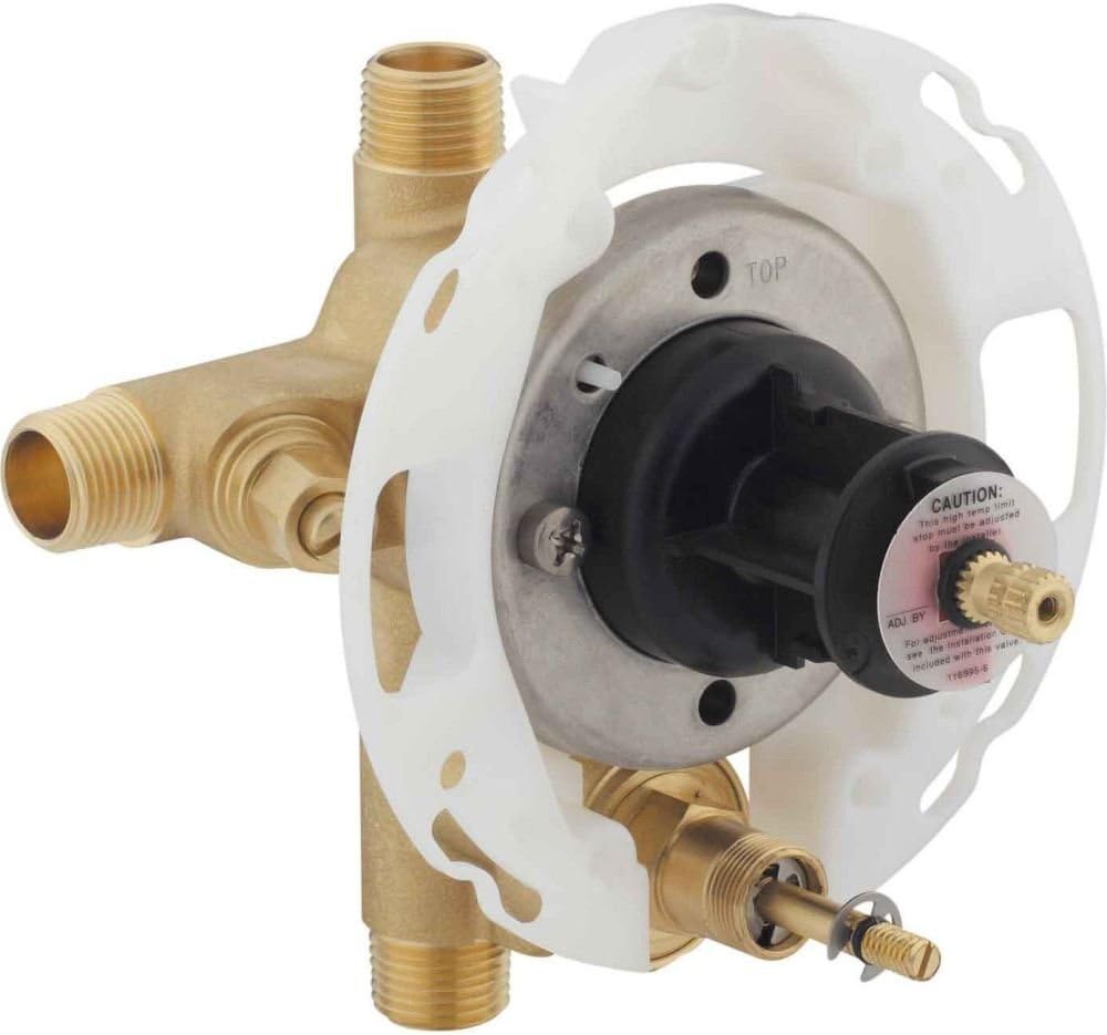 KOHLER 11748-KS-NA Rite-Temp 1/2" Pressure-Balancing Valve with Push-Button Diverter and Screwdriver Stops, For Showerheads and Handshowers