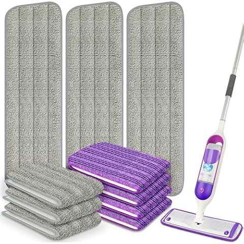 10 Pack Reusable Mop Pads for Swiffer PowerMop, Power Mop Pads Refill Power Mop Refills Microfiber Mop Pads for 13''-15'' Spray Mop Floor Mop Pads Refills Machine Washable Hard Wood Floor Pads Cover