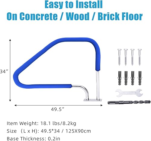 Miniatura 4 de PioneerWorks Barandillas de piscina de 49.5 x 34 pulgadas para piscinas enterradas, capacidad de carga de acero inoxidable 304, 385 libras,
