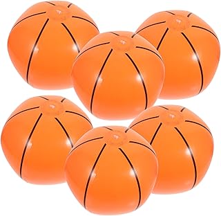 INOOMP 1 Set Inflatable Beach Ball Basketball Outdoor playset Toys Beach Balls Simulation Beach Ball Sports Balls Hand Push Inflatable Ball Football Swimming Pool Ball Games Plastic