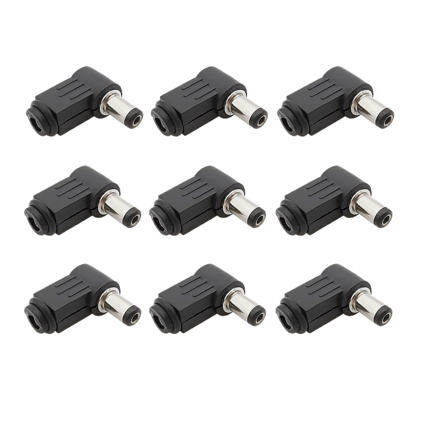 Conector adaptador de soldadura de enchufe macho de alimentación CC de ángulo recto de 5,5mm X 2,1mm, conectores de montaje de enchufe de CC de 90 grados, 5,5x2,1mm(10Pcs)