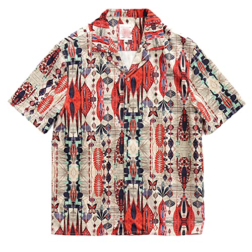 Chemise hawaïenne homme Vsadsau à manches courtes et col cubain multicolore L