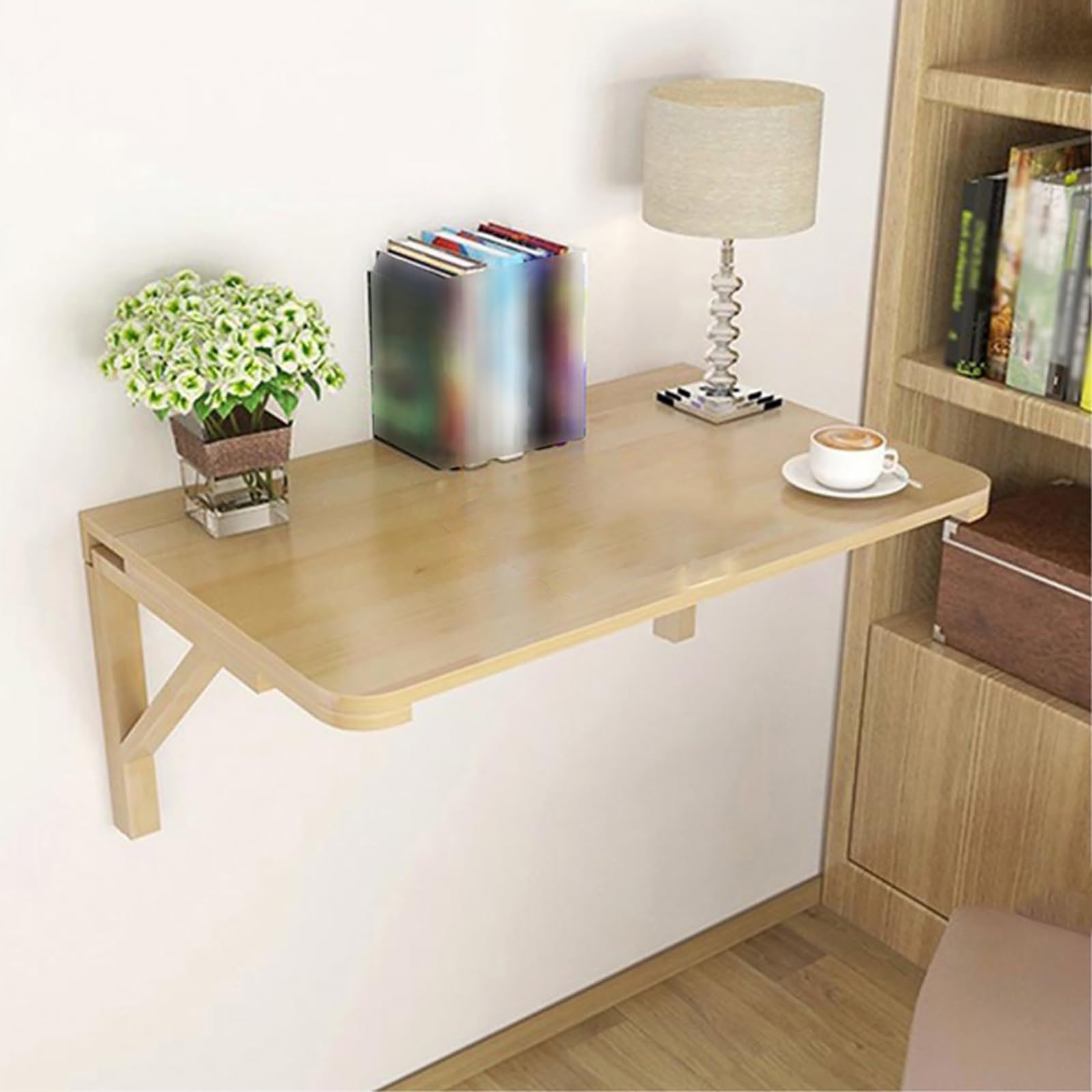 Wandgemonteerde klaptafel met klapblad, drijvende
