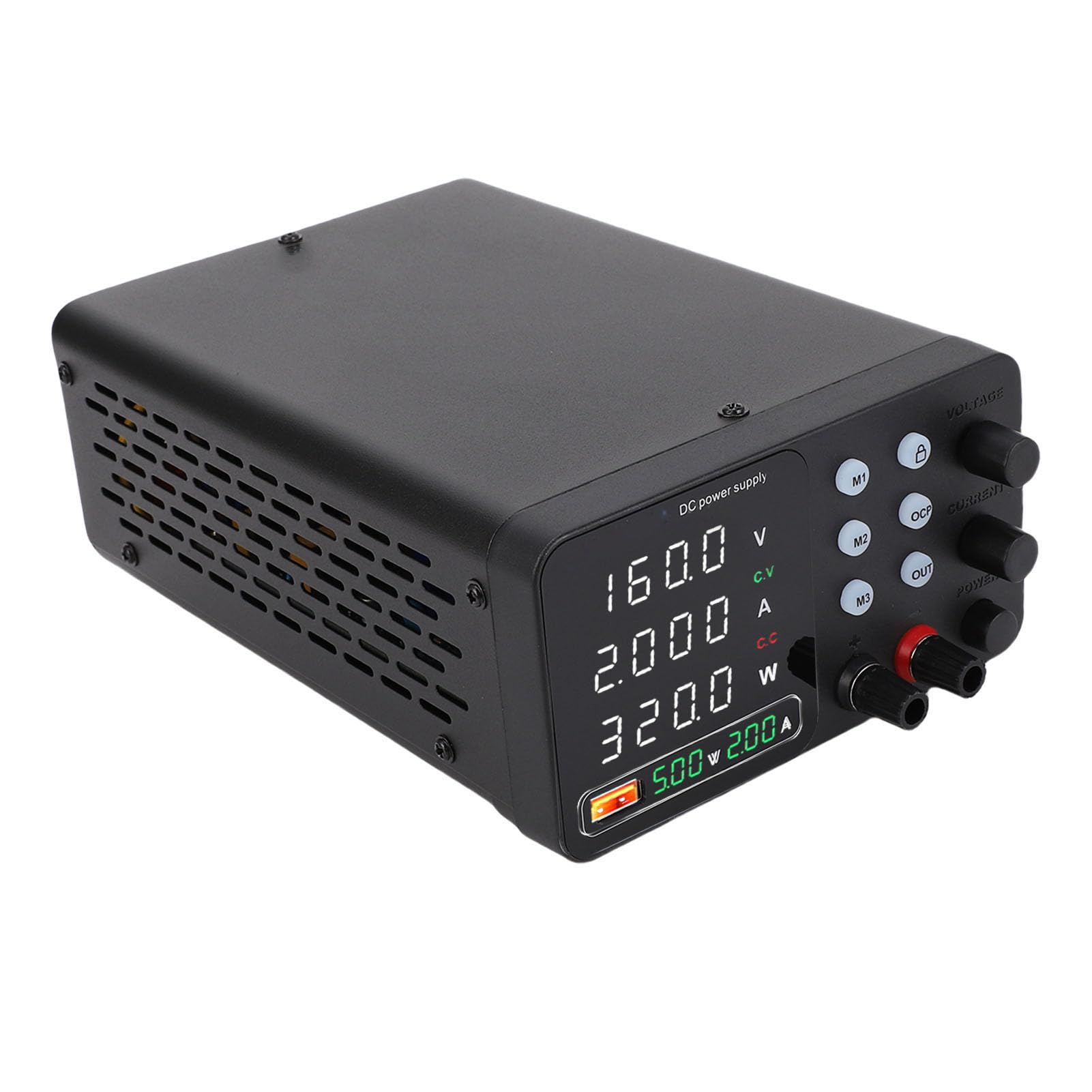 Eujgoov Gleichstromnetzteil Variabel 0-60V 0-5A 300W USB Schnellladegerät