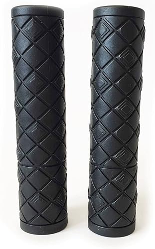 Karo  Juego de 2 mangos ergonómicos para bicicleta  Textura de piel de PVC, patrón de diamante, fácil de instalar en el manillar de la bicicleta