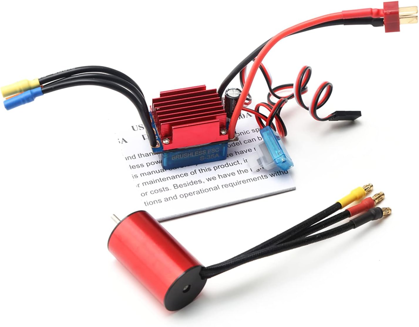 GoolRC S2440 2440 Brushless Motor 4600KV 35A Brushless ESC Electric Speed Controller Replacement for Replacmenet for TRX HSP Wltoys 1/16 1/18 RC Truck 1/16 RC Car Motor