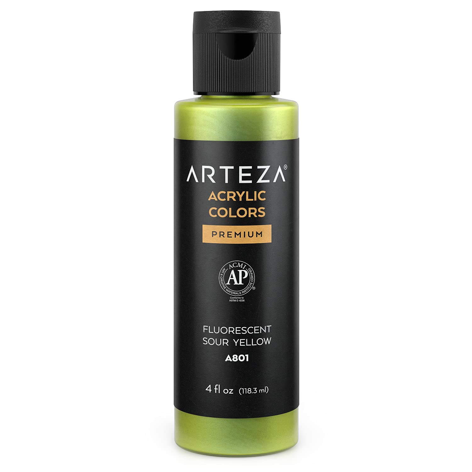 Buy Arteza Iridescent Acrylic Paint, Fluorescent Sour Yellow, 118 ml