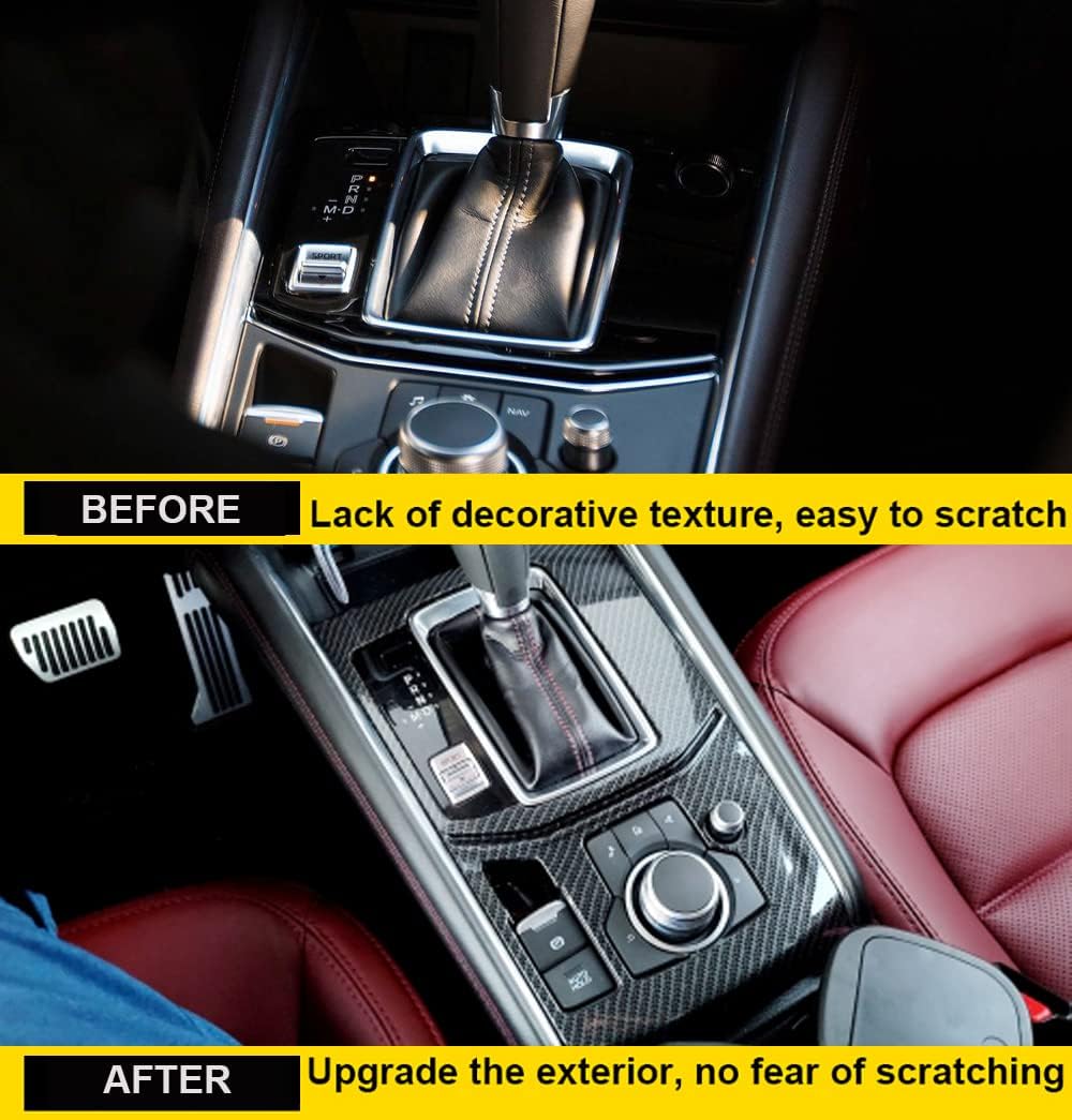 Kadore for 2017-2024 Mazda CX-5 KF Gear Shift Panel Trim Cover Carbon Fiber Style ABS Interior Upgrade, LHD