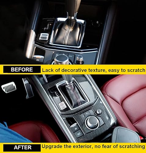 Miniatura 6 de Kadore Cubierta de panel de caja de cambios interior estilo fibra de carbono para Mazda CX-5 CX5 2017-2021 2022 2023 transmisión automática de