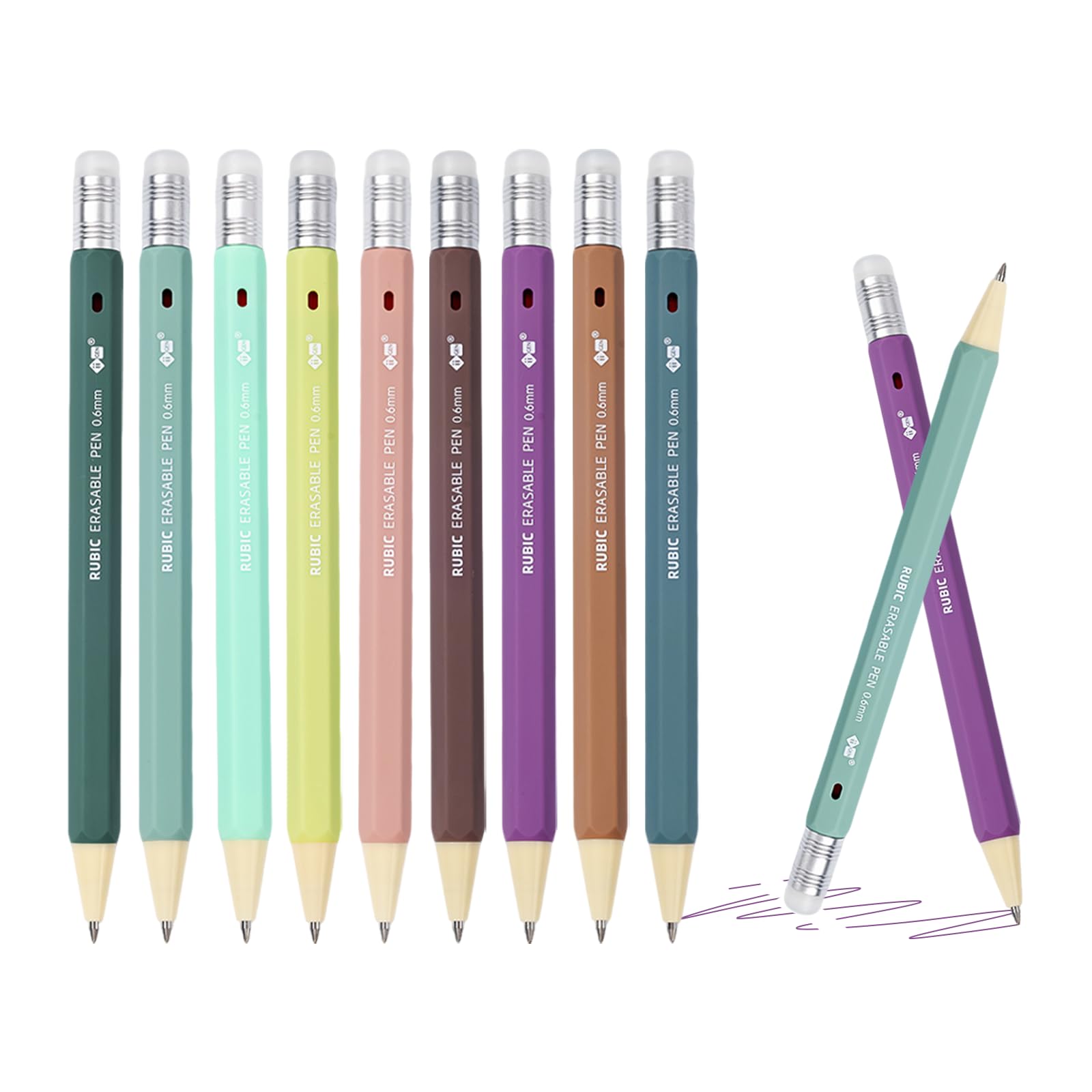 RUBIC 0.6mm Erasable Pens 9 Forest Reverie, School & Planner