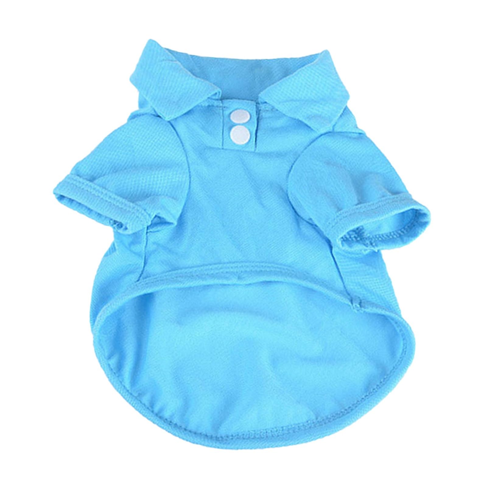 Polo d'été pour chien vêtement respirant chiot Chihuahua bleu taille XS
