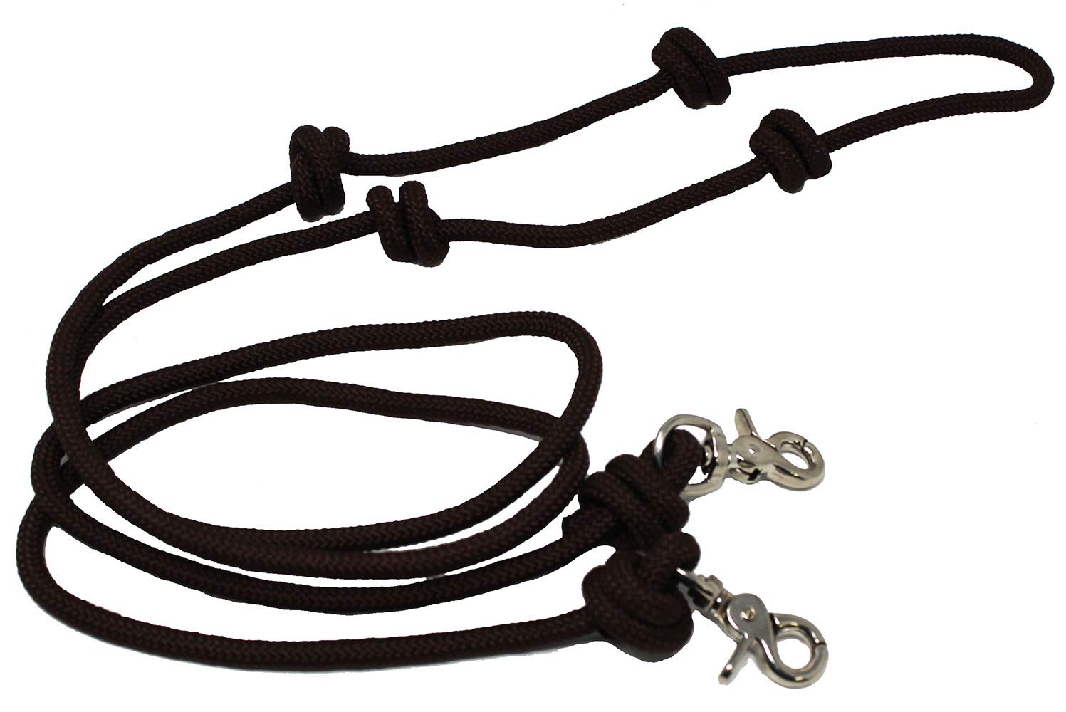 CHALLENGER Roping Knotted Horse Tack Western Barrel Reins Nylon Round Black 60734