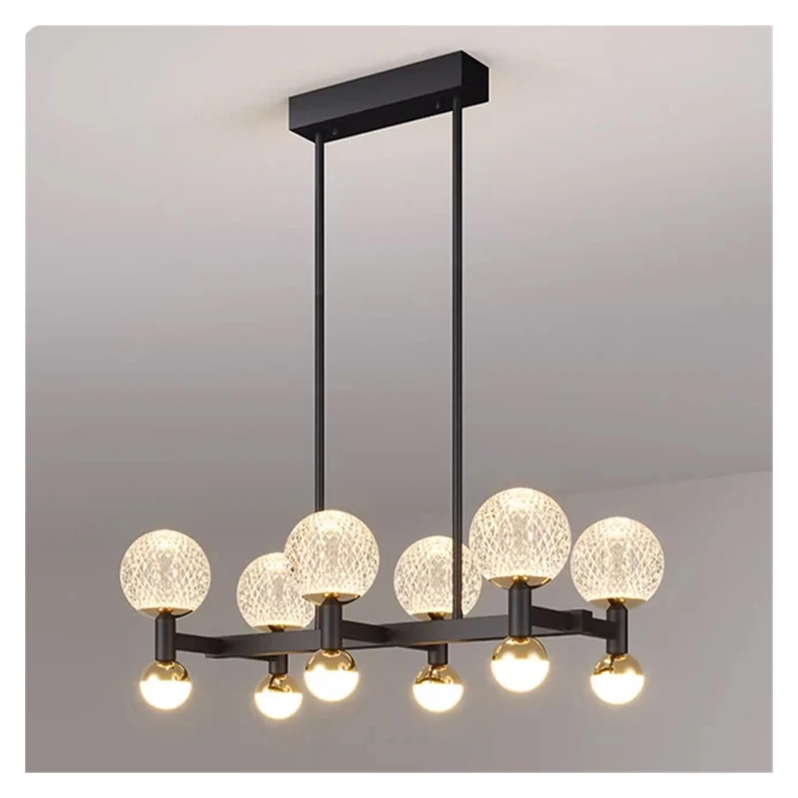 ASerZenith Pendant Lamps Light Luxury Metallic Luster Counter Restaurant Hotel Parlor Led Chandelier,Rc Remote Dimming-6Heads