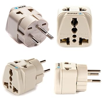 Orei India to Israel, Gaza, Palestine & More (Type H) Travel Adapter Plug - 2 in 1 - CE Certified - RoHS Compliant - 4 Pack - White Color (DB-14-4PK)