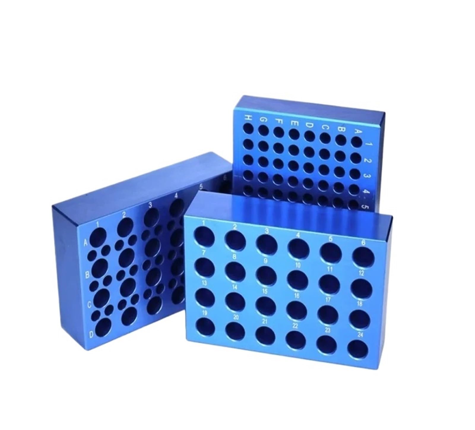 Gradilla Para Tubos De Centrífuga Caja de hielo de aluminio, bloque de tubo centrífugo de 0,2/2ML, termostato de baja temperatura, módulo de congelación multiusos preenfriado | 1.5mlx24 holes