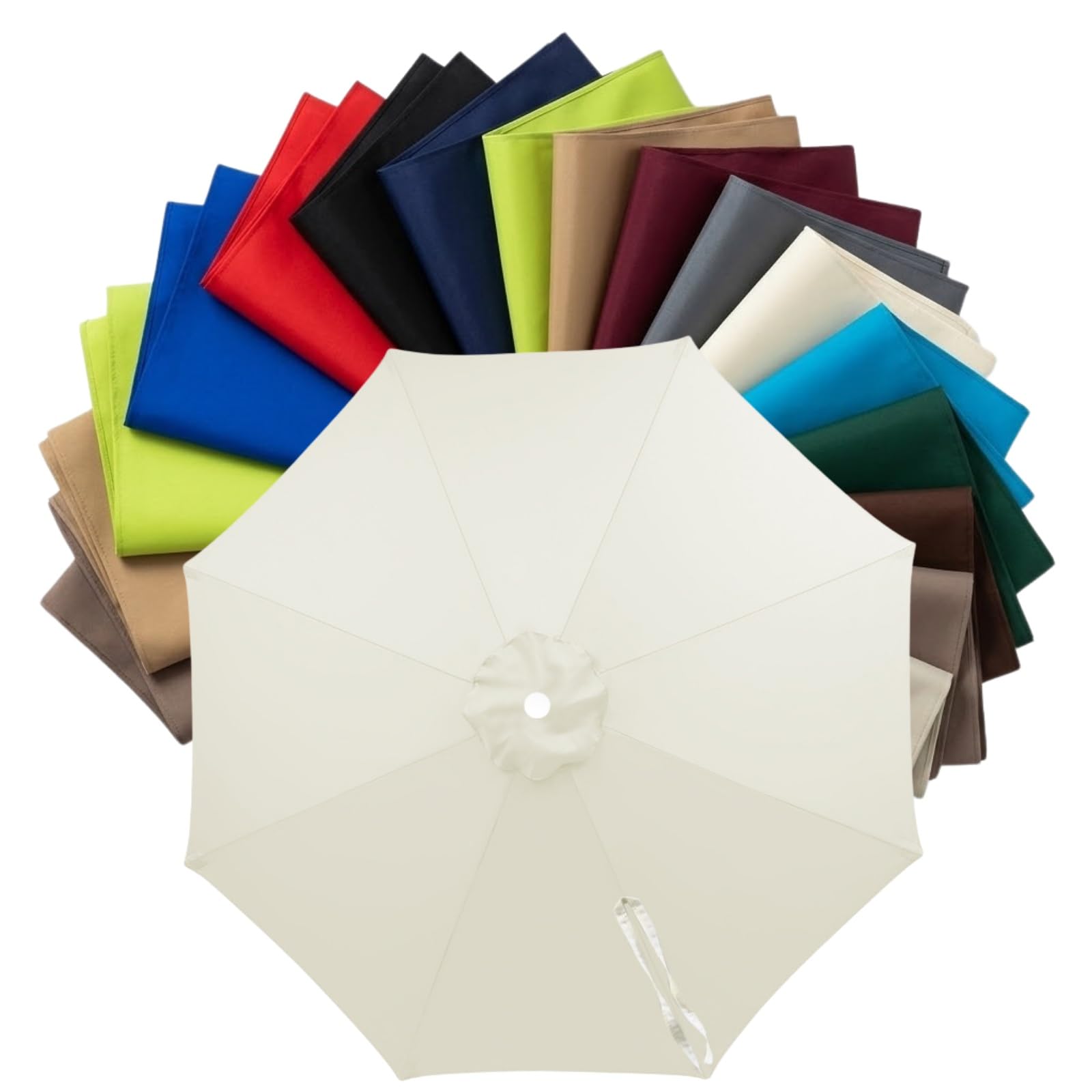 Replacement Parasol Canopy 2m to 4m, Waterproof Polyester Patio Umbrella Replacement Cloth for 6/8 Arms, Sunshade Garden Parasol Fabric Cover, UV Protection(Minty Salt,2.8m (9.2FT) - 8 Ribs)