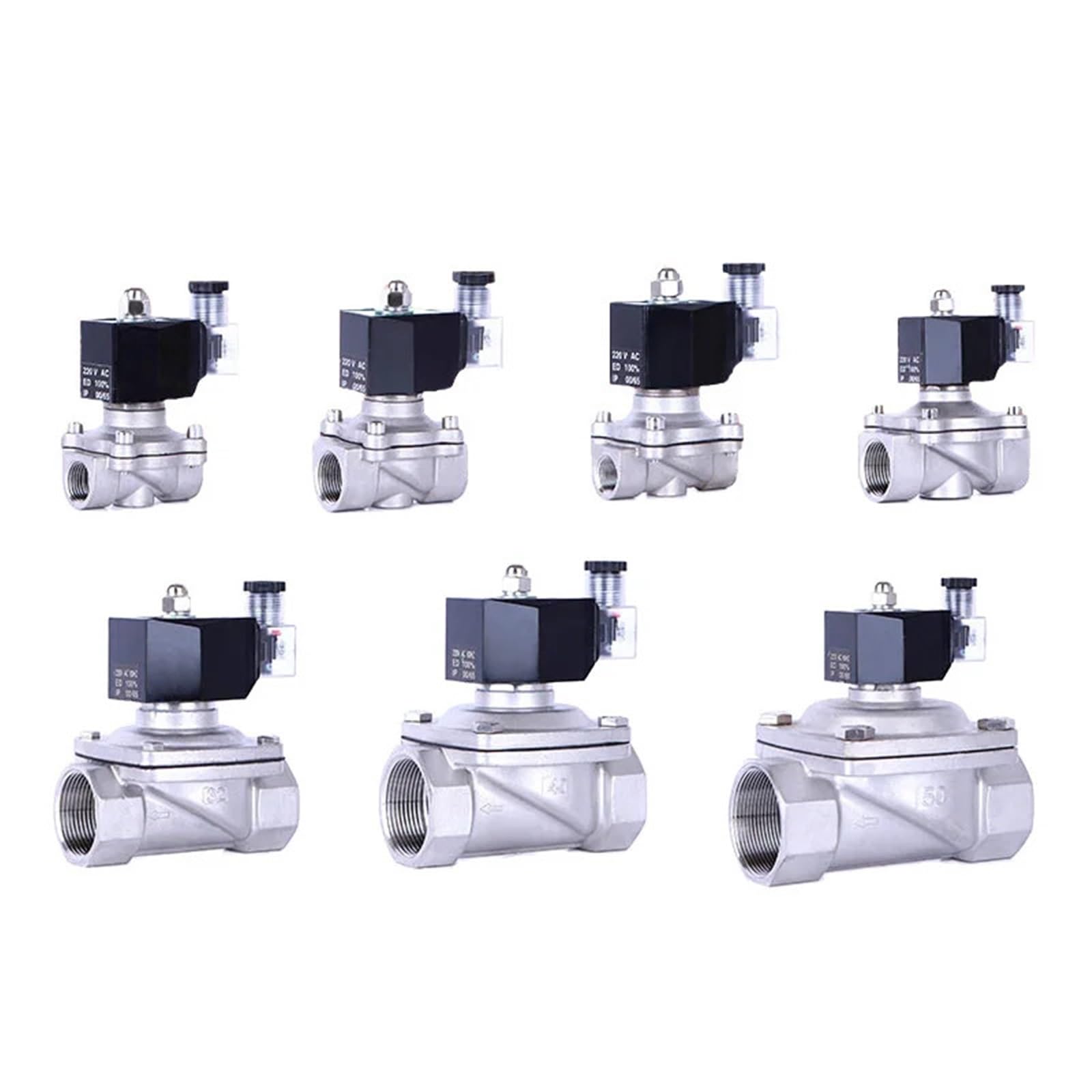 Uyqukggpsn 2 Waterproof Electric Solenoid Valve Water Stainless Steel 1/2" 3/4" 1" " Dn15 Dn20 Dn25 12V 4V 20V(2",Epdm-Seal_110vac)