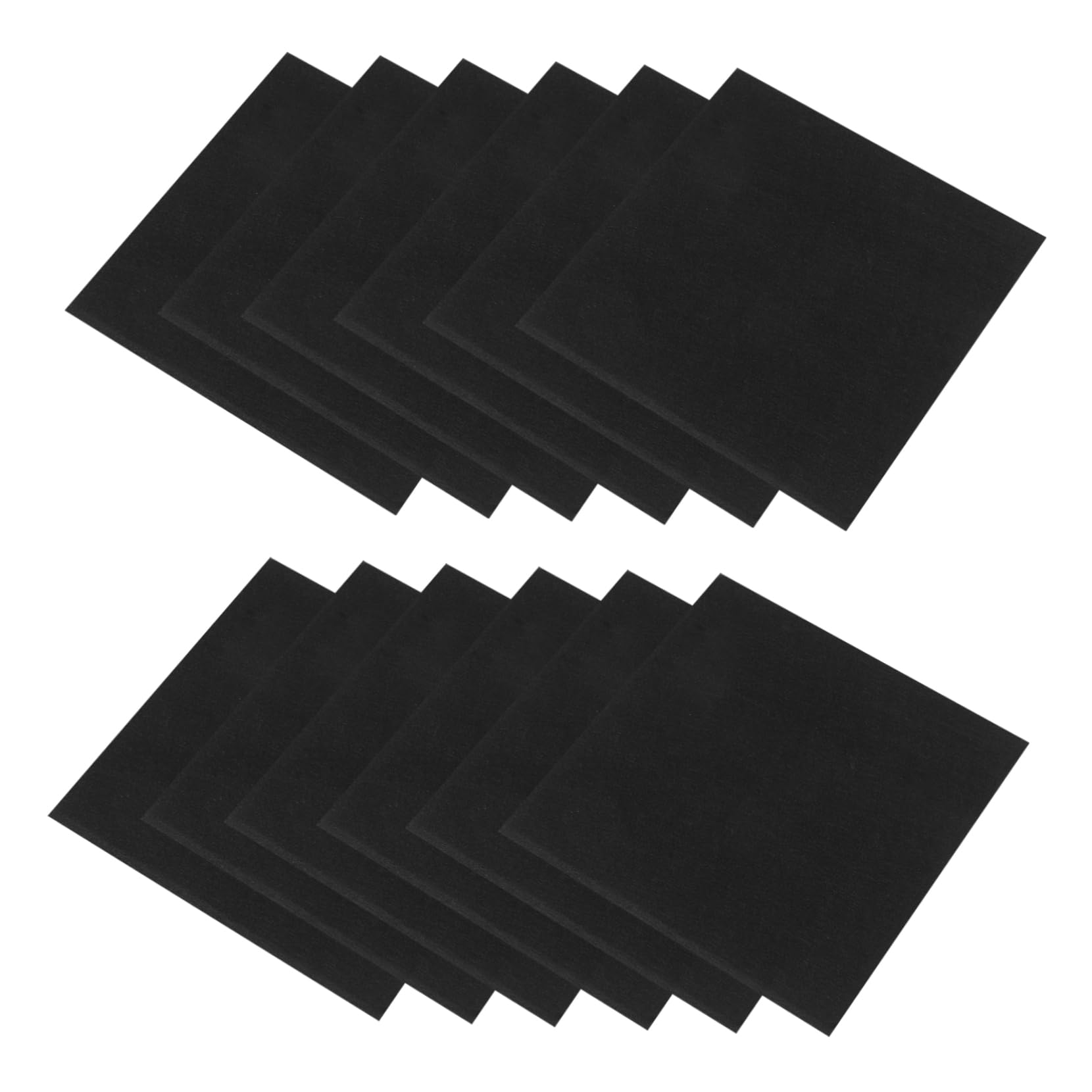 Pannelli Fonoassorbenti Riduzione del Rumore in Poliestere e Autoadesivi Neri, Ignifughi, 12 Pezzi per Studio e Uffici Isolamento Acustico