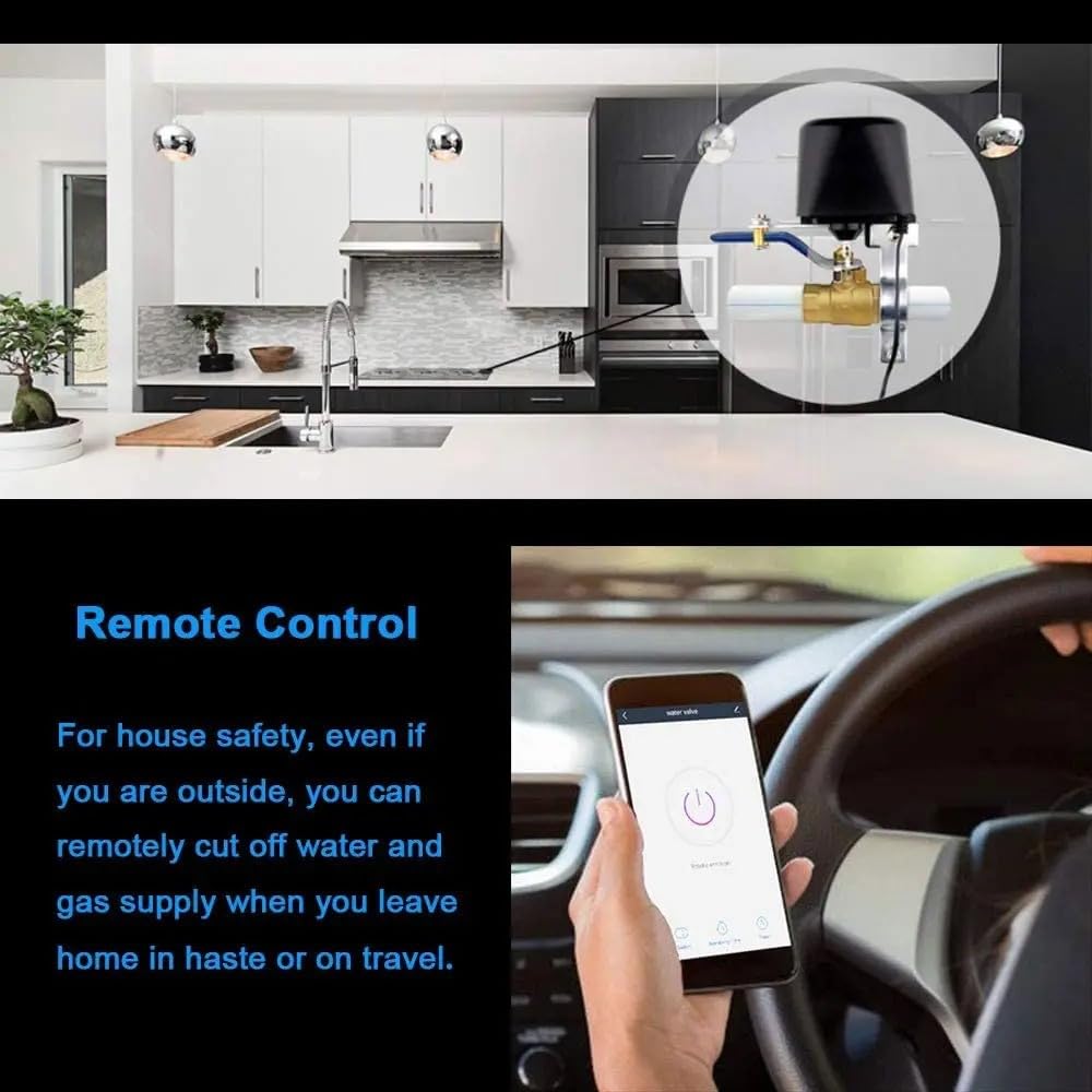 Mengshen Valvola acqua Smart WiFi Controllo acqua Telecomando via Tuya Smart Life Alexa Compatibile Nessun hub richiesto