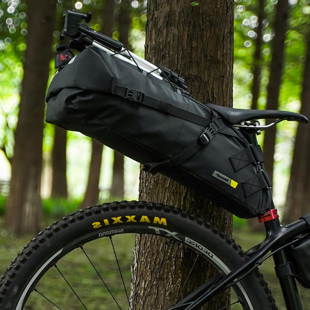 UBORSE Sacoche de Selle Vélo Grande Capacité Sac Arrière Imperméable pour Siège de Vélo de Route VTT Noir (13L)