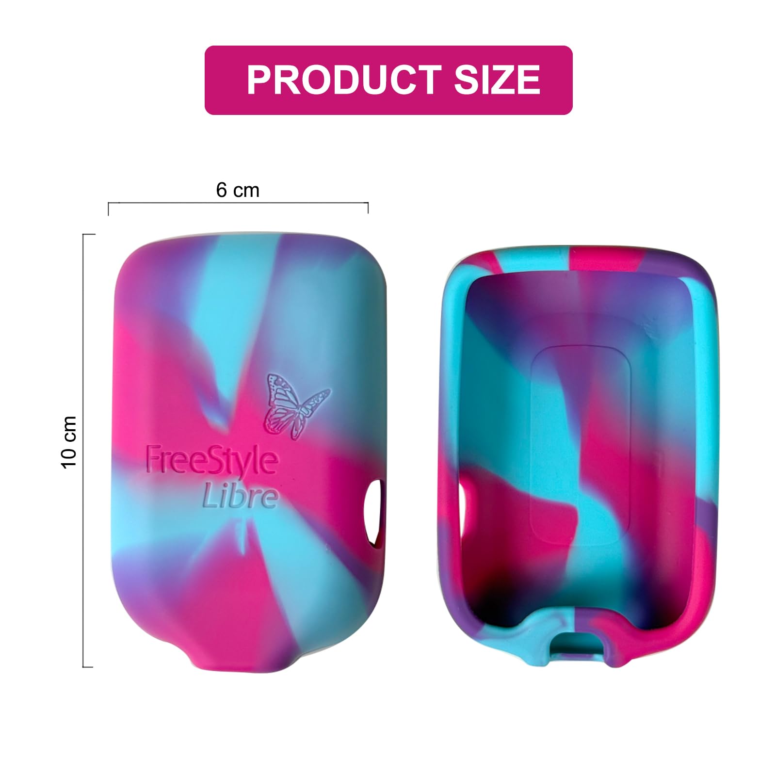 Schutzhülle für Freestyle Libre 1/2: TPU-Schutzhülle, Silikon, leicht, rutschfest, Schutzhülle (Pink+Blau)