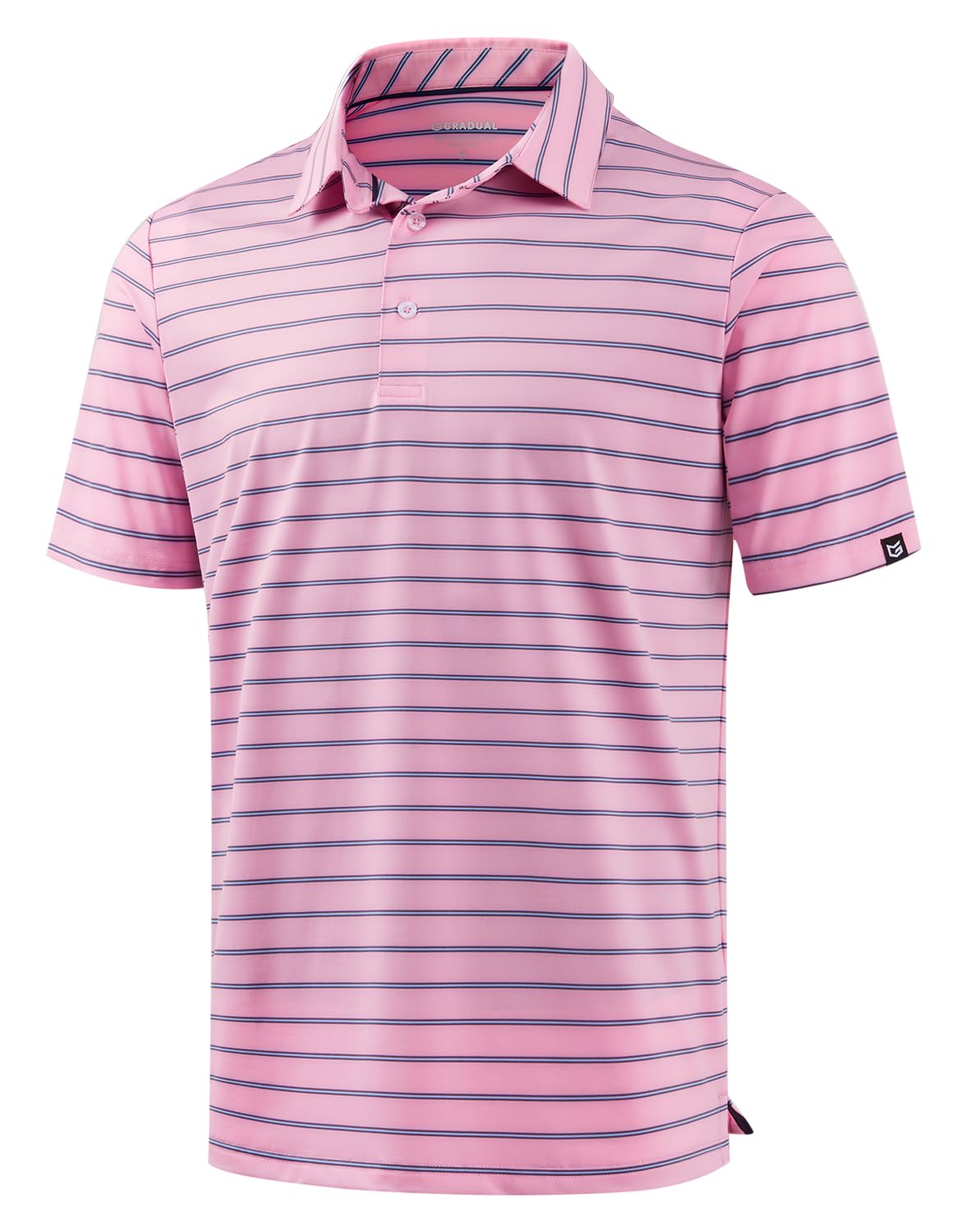G Gradual Mens Golf Shirt Dry Fit Moisture Wicking Performance Short Sleeve Striped Polo Shirts for Men Dressy Casual — view 19
