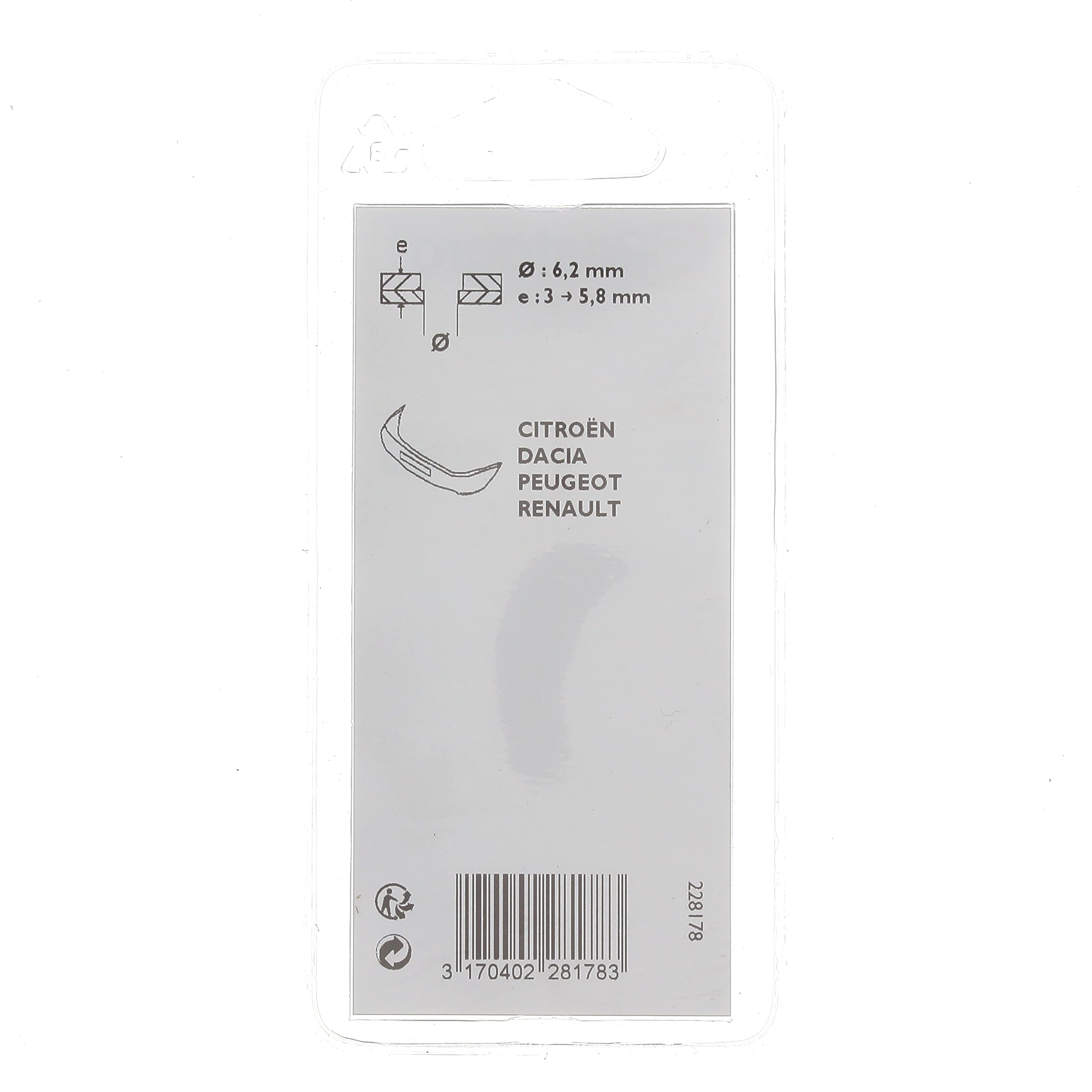 Restagraf - Rivet Plastique pour Fixation Carrosserie - Pour Trou 8 à 8,3 mm - Compatible Multimarques - Réf. 42621 - Boîte de 100 Restagraf - Rivet Plastique pour Fixation Carrosserie - Pour Trou 8 à 8,3 mm - Compatible Multimarques - Réf. 42621 - Boîte de 100