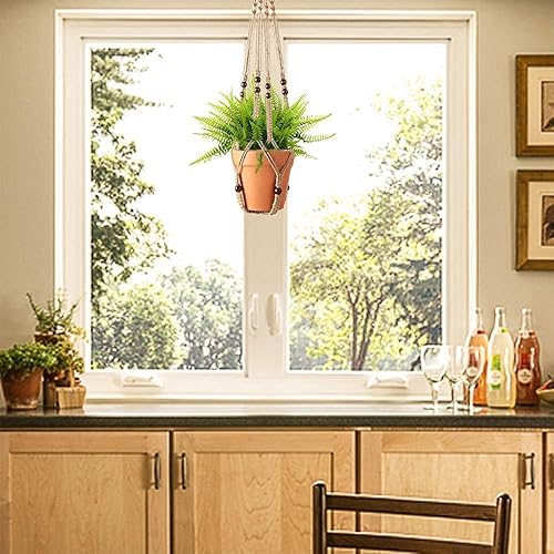 Miniatura 6 de 4 piezas de helechos artificiales, arbustos artificiales de helechos boston, plantas de plástico para exteriores, resistentes a los rayos UV,