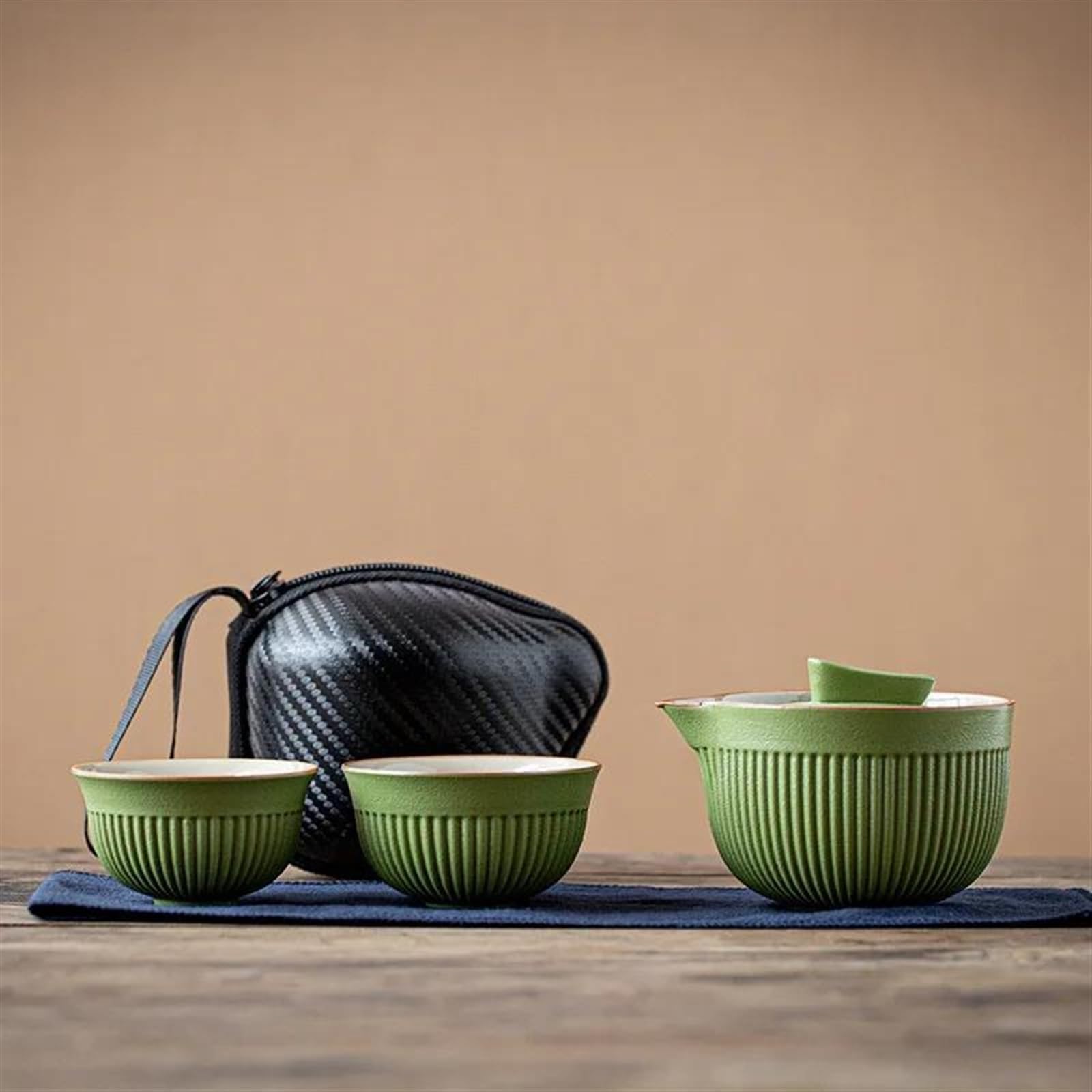 Nachmittagstee-Set, Kung-Fu-Tee-Set, Chinesisches Tee-Set, Einteiliges Tee-Set mit Aufbewahrungsmöglichkeiten, Tragbares Tee-Set für draußen, Einfaches Reise-Tee-Set, Keramik-Tee-Set