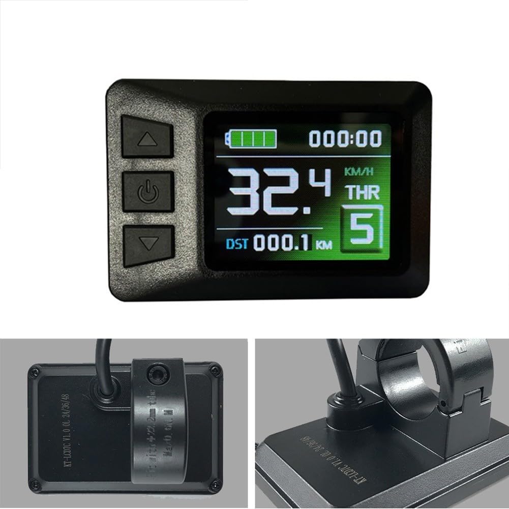 KT LCD-7C - Display per bici elettrica, schermo a colori 24 V-48 V con codici di errore per controller KT, connettore SM a 5 pin