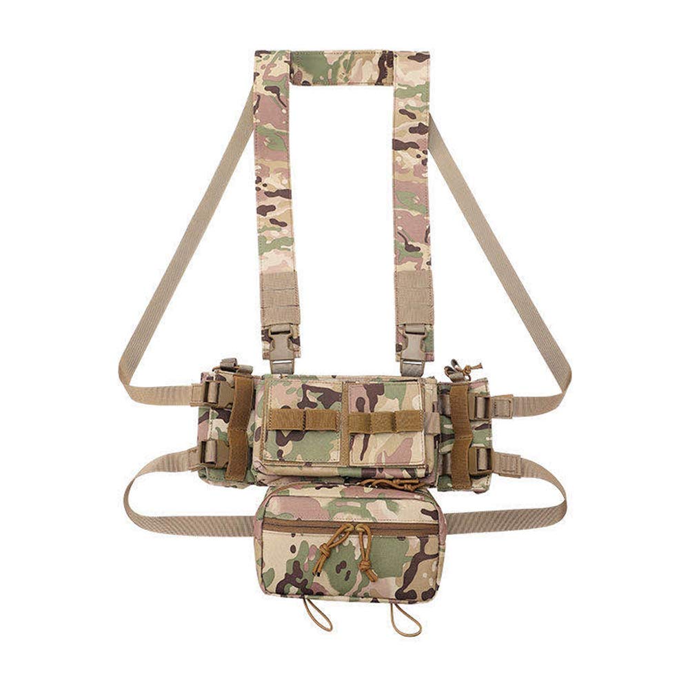 OAREA MK3 Tactical Chest Rig Mini Outdoor Airsoft Hunting MOLLE Duty Vest Military Combat Carrier Chest Vest with Magazine Pouch