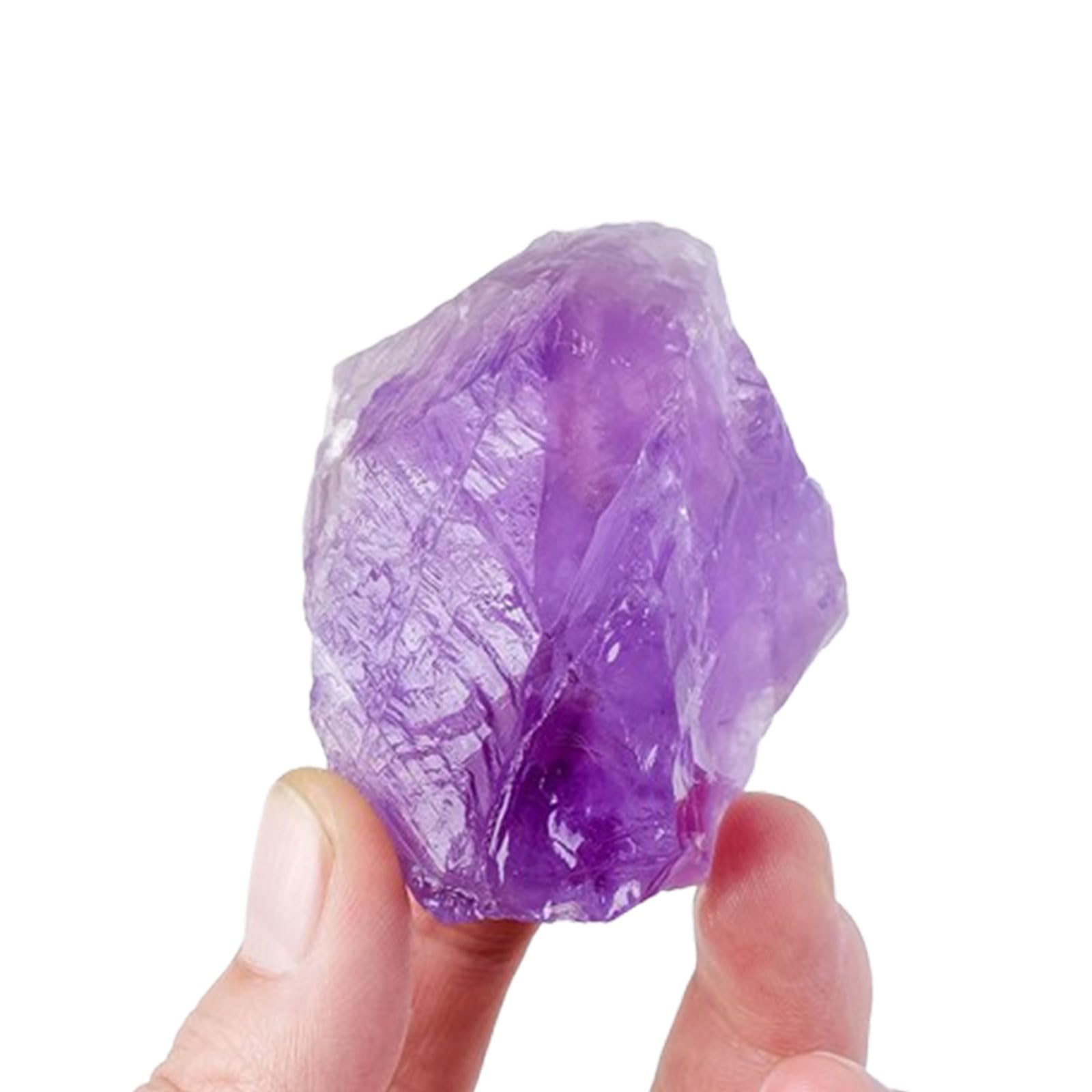 ITCLEYMDZV Light Purple Amethyst Crystal, Stone, Rock Rough Gemstone for Lovers Beginners Collectors, Aromatherapy Stones,100~150g