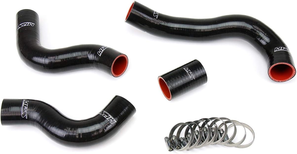HPS Black Silicone Radiator Hose Kit Coolant OEM Replacement Upper Lower 57-1847-BLK