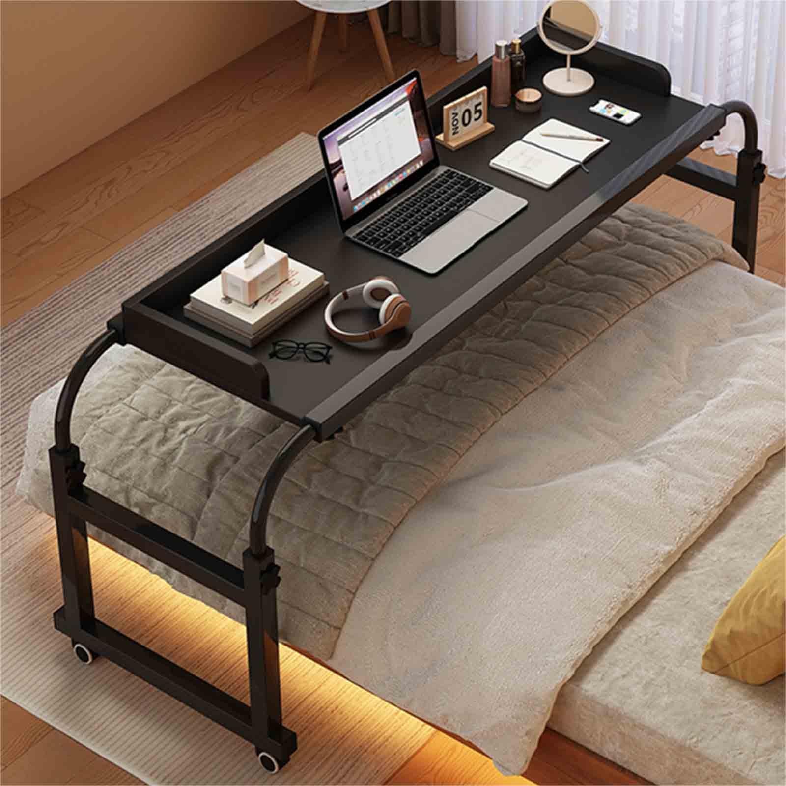 Table de lit mobile multifonctionnelle avec roulettes et plateau inclinable