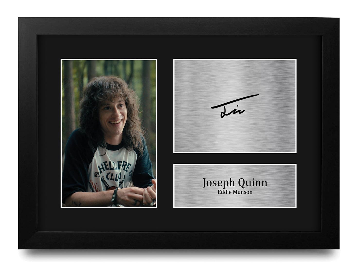 HWC Trading Joseph Quinn Strange Hawkins Thing Eddie Munson Gifts Printed Signed Autograph Picture for TV Show Fans - A4 Framed