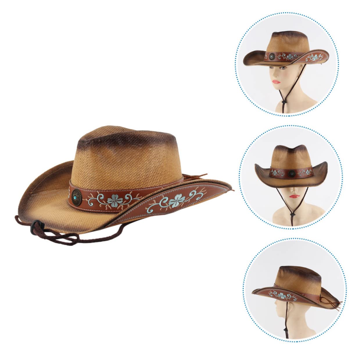 Ipetboom 2 Sombreros De ala Ancha para Mujer Sombreros De Playa Portátiles Viseras Decorativas De Viaje Parasol De Playa