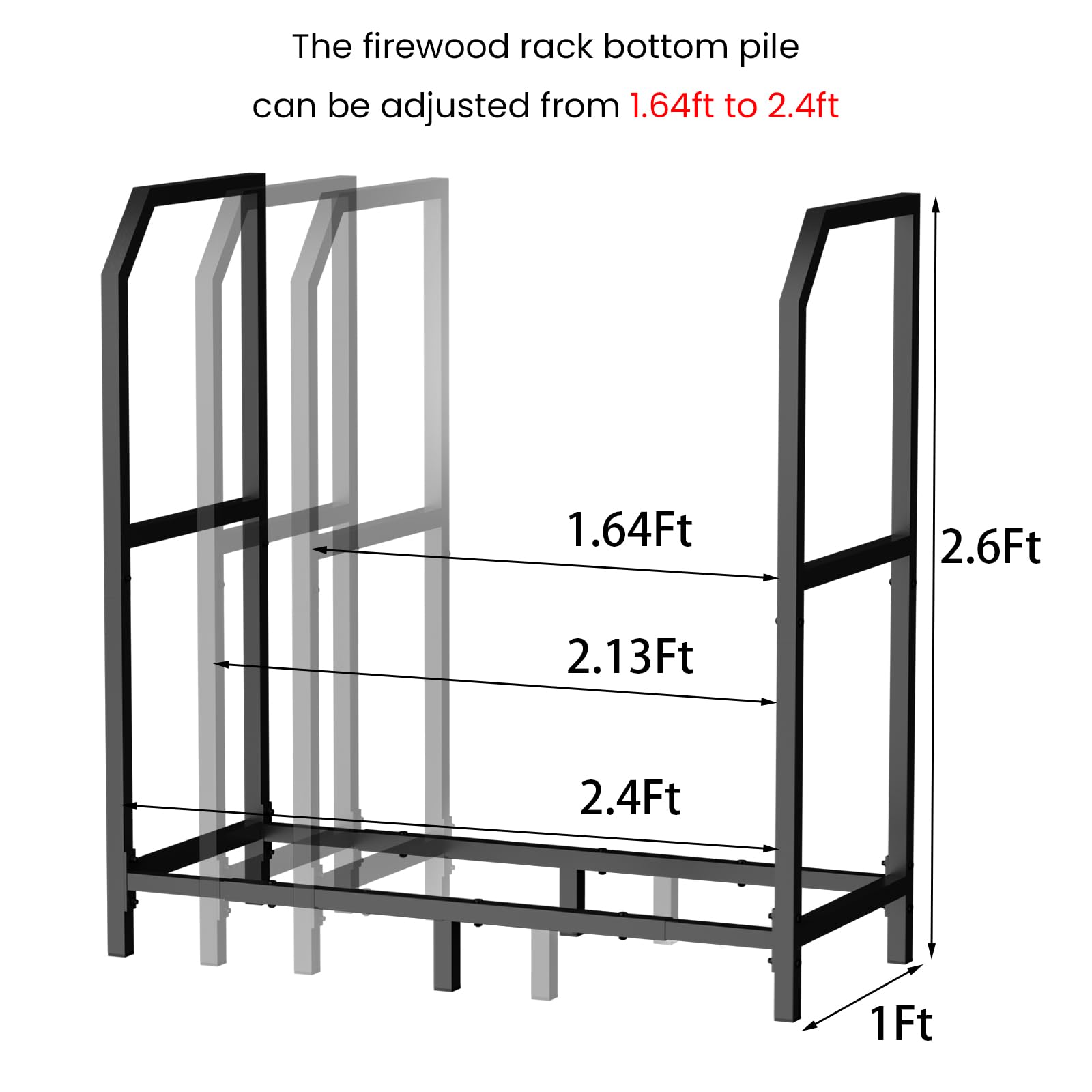 Honeystar Firewood Rack Indoor Wood Holders Fireplace Outdoor Log Holder Rack Lumber Storage Stacker Holder