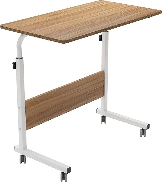 sogesfurniture Mobile Side Table 31.5 inches Tablet Slot & Wheels Mobile Laptop Computer Desk Adjustable Movable Laptop Computer Stand for Bed Sofa