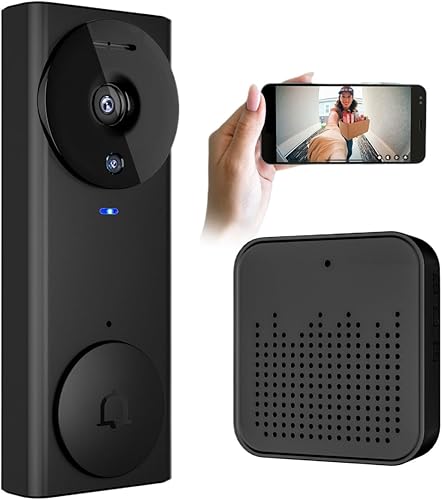 Timbre de puerta inteligente con cámara inalámbrica Ulooka Control remoto APP con visión nocturna, cámara de video recargable, almacenamiento en la