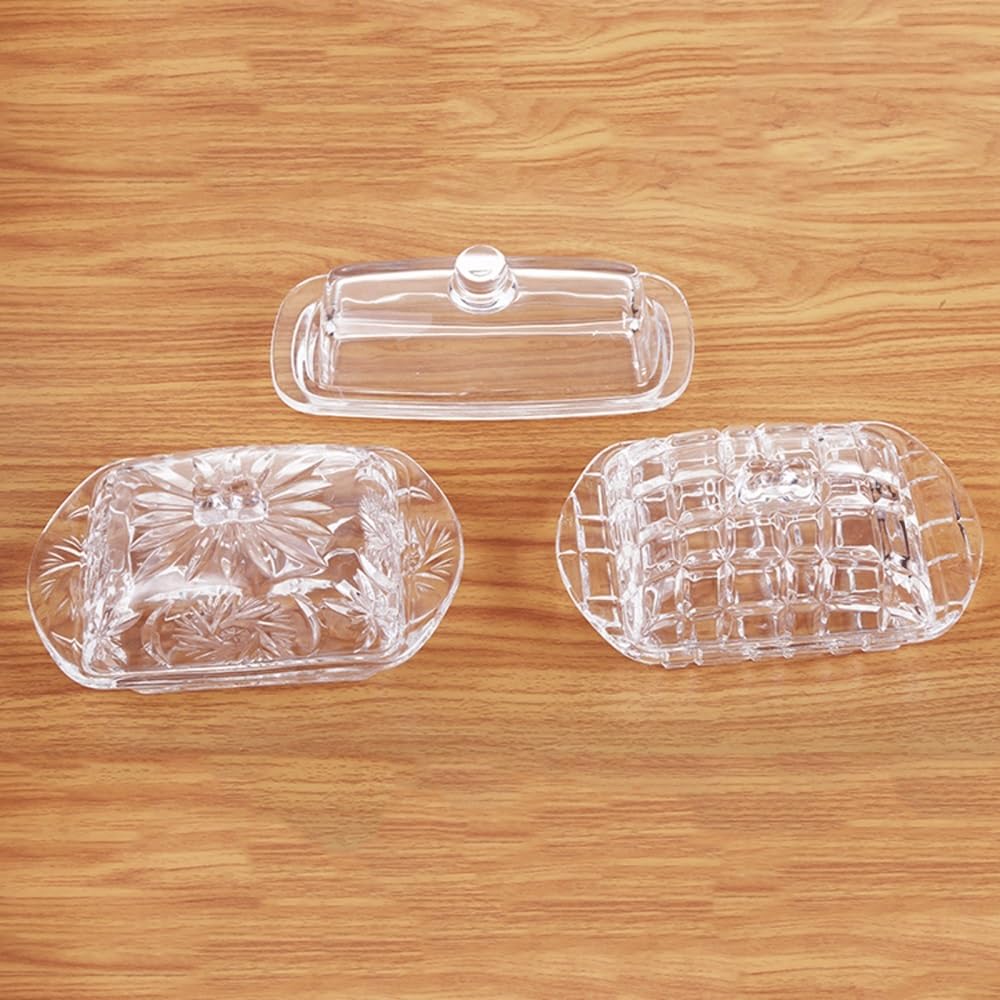 Contenedor de mantequilla Mantequera cuadrada de vidrio transparente con tapa for restaurante, hotel y utensilios cocina