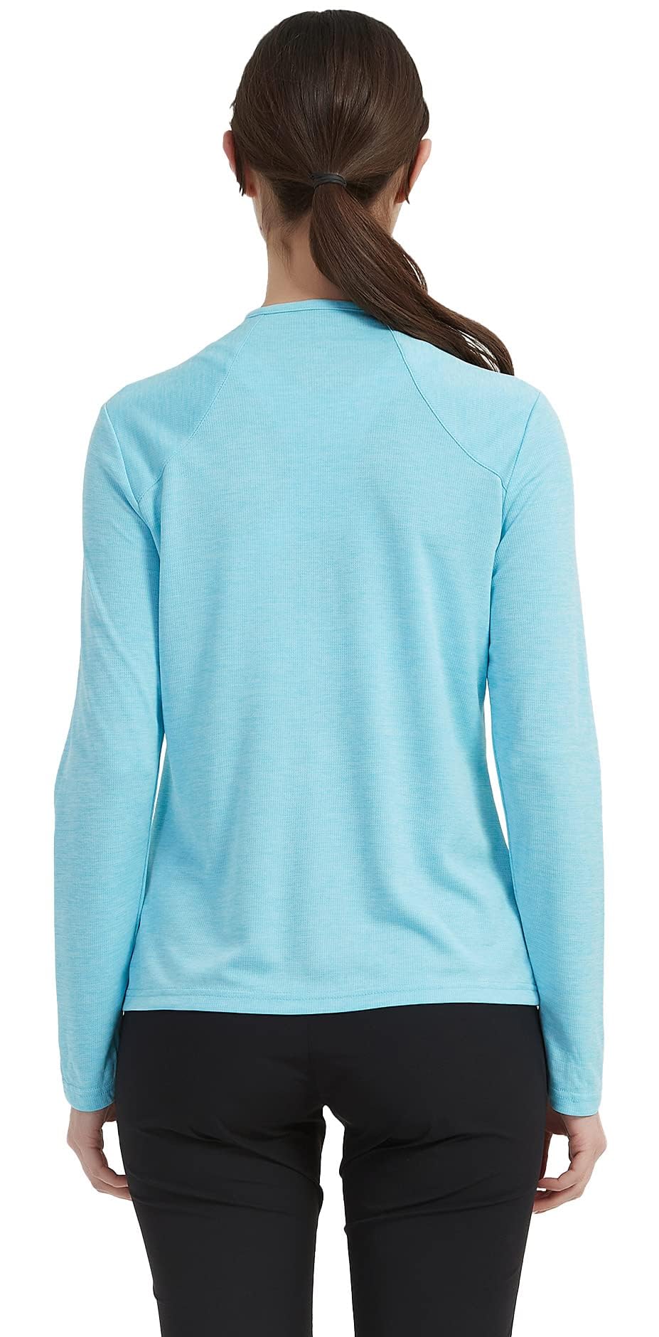 MoFiz Donna Giacca da Corsa Felpa Sportiva Leggera Manica Lunga Traspirante Top da Tuta Cerniera Integrale senza Cappuccio per Running Fitness Yoga Palestra con Tasche Blu Cielo 3XL