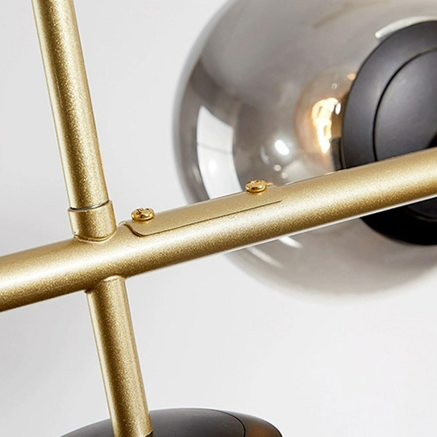 Moderne lampade a Sospensione a 6 luci, lampadario per Interni in Ferro con Paralume sferico in Vetro, Lampada a Sospensione Industriale da soffitto da 118 cm per Soggiorno, Sala da Pranzo